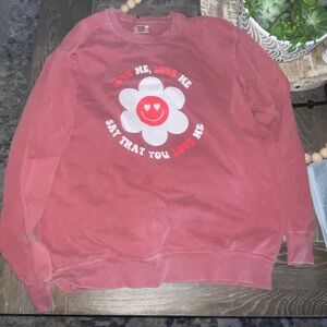 Love me, love me, say that you love me flower & heart valentines sweater